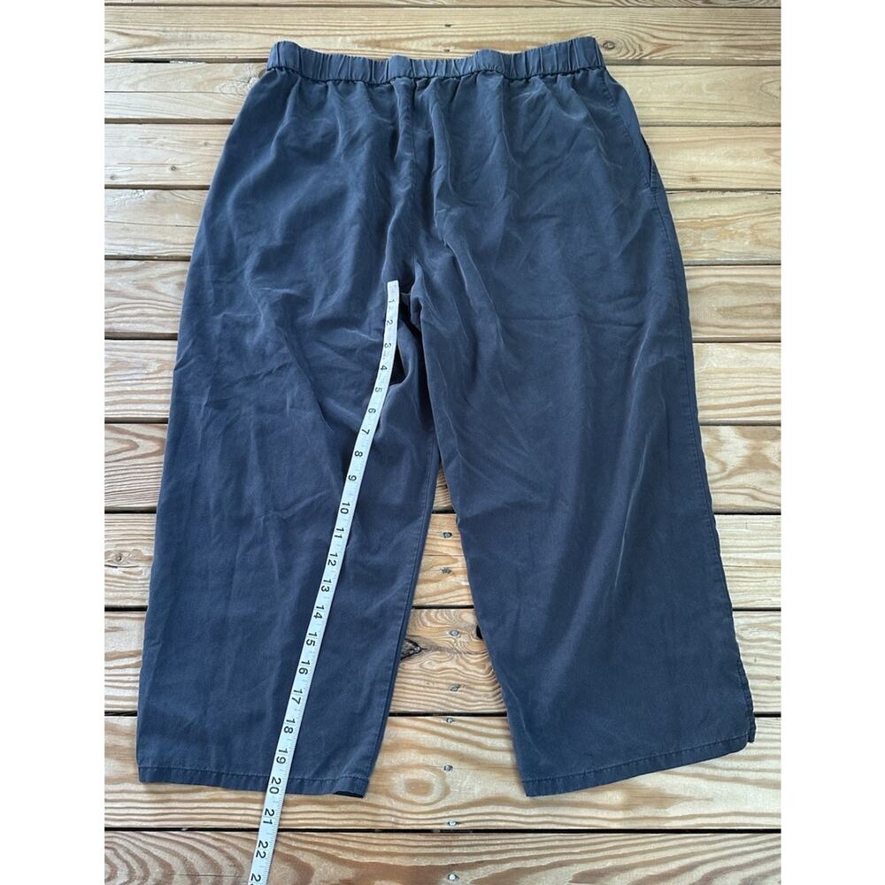 Eileen Fisher Women’s Pull on Tencel Wide Leg Crop pants size L Black L4 - Picture 7 of 8